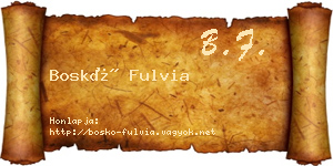 Boskó Fulvia névjegykártya